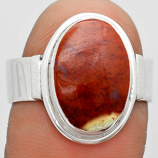 Natural Red Moss Agate Ring size-8 R-1521 SDR182048