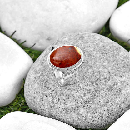 Natural Red Moss Agate Ring size-8 R-1521 SDR182048