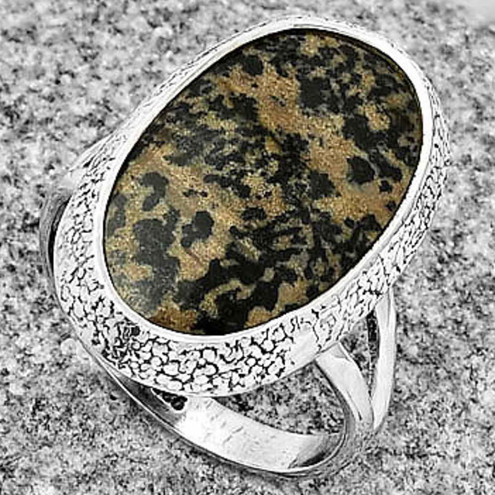 Natural Russian Honey Dendrite Opal Ring size-8.5 R-1307 SDR182152