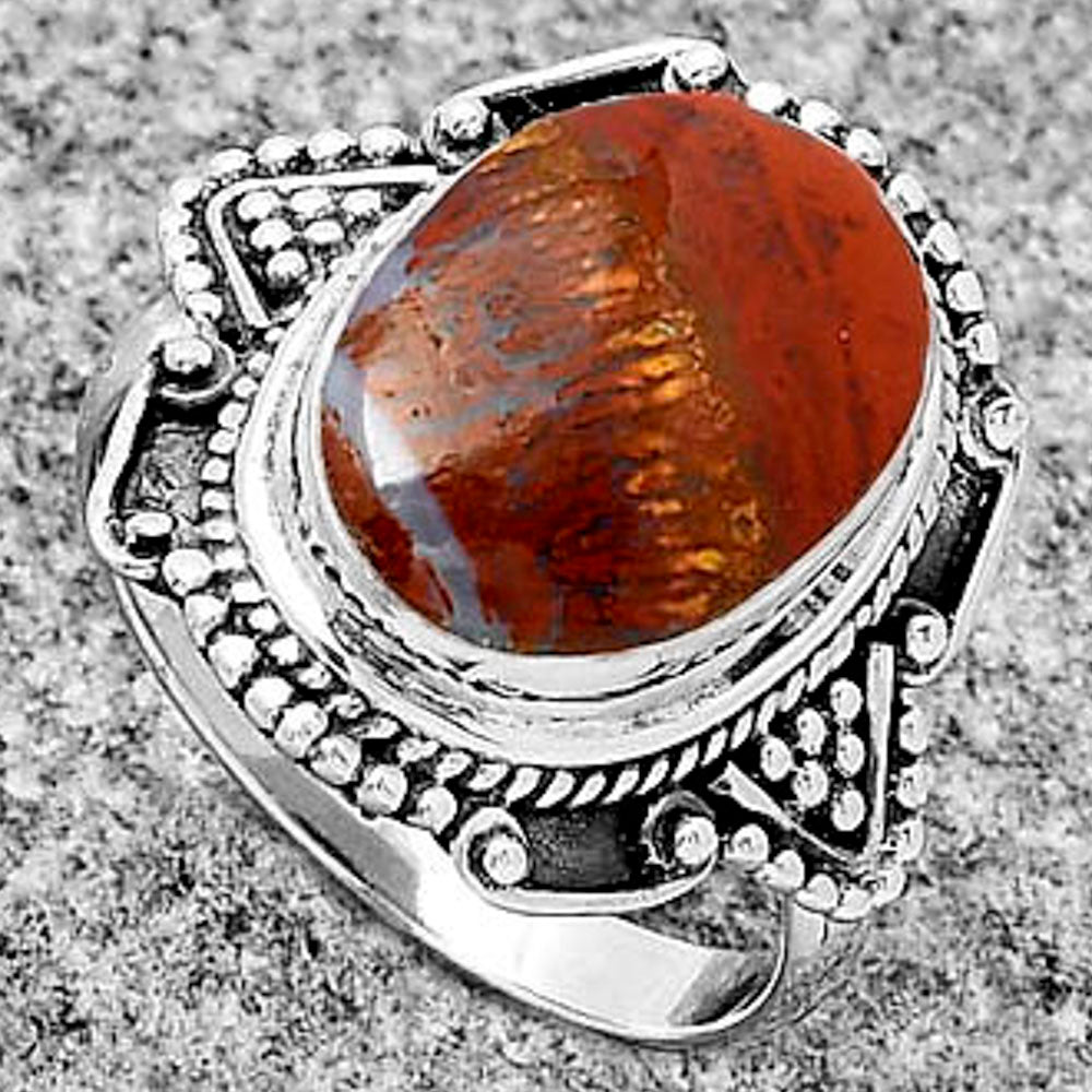 Natural Red Moss Agate Ring size-8 R-1557 SDR182165