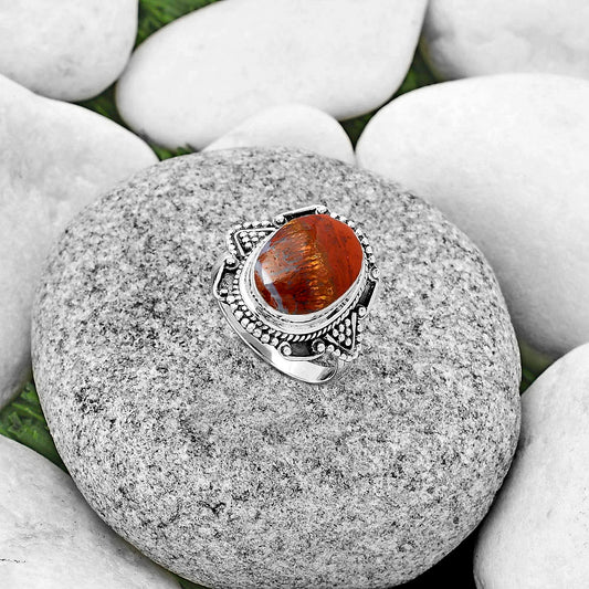 Natural Red Moss Agate Ring size-8 R-1557 SDR182165