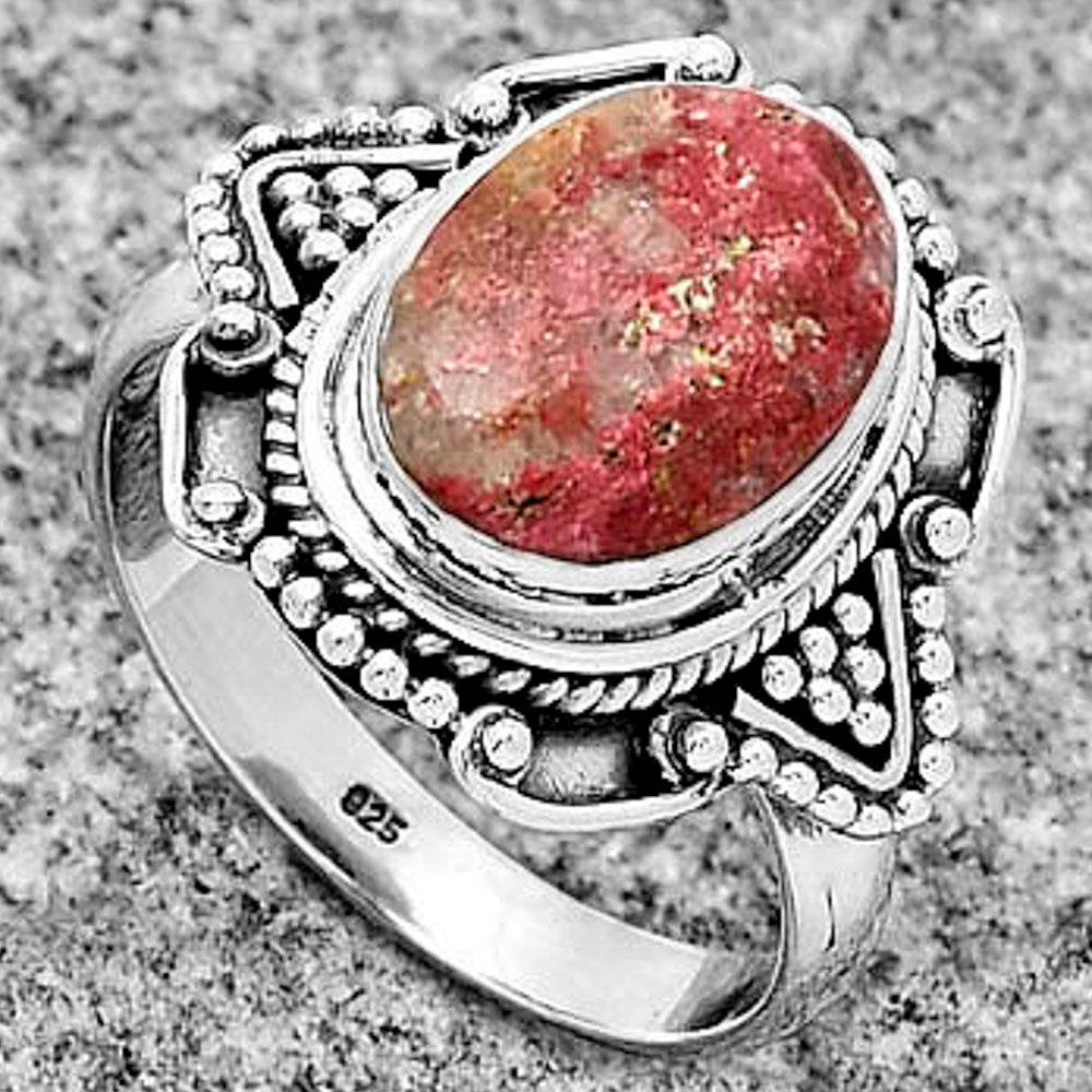 Natural Pink Thulite - Norway Ring size-8.5 R-1557 SDR182168