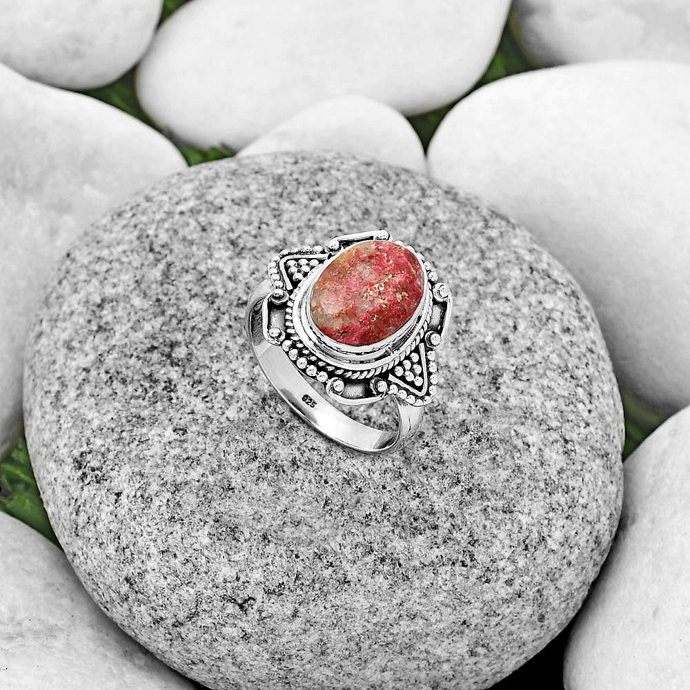Natural Pink Thulite - Norway Ring size-8.5 R-1557 SDR182168