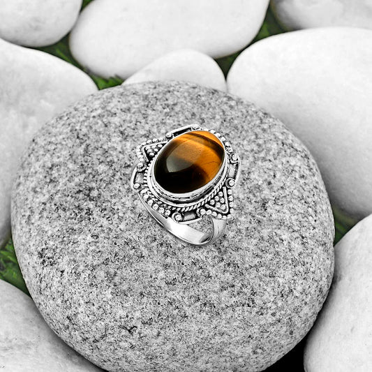 Natural Tiger Eye - Africa Ring size-8 R-1557 SDR182176