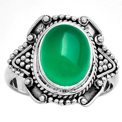 Natural Green Onyx Ring size-8.5 R-1557 SDR182187