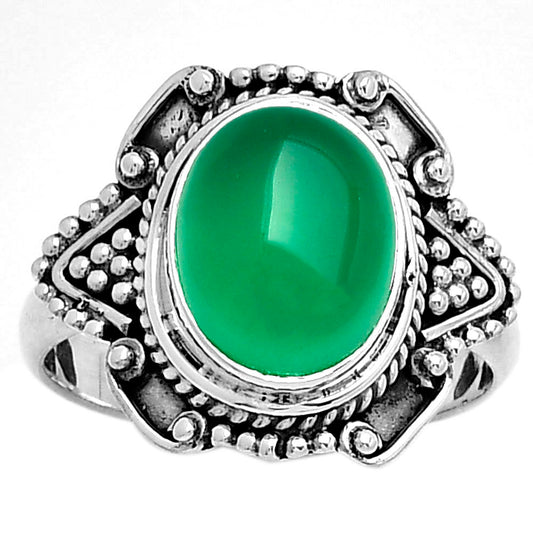 Natural Green Onyx Ring size-8.5 R-1557 SDR182187