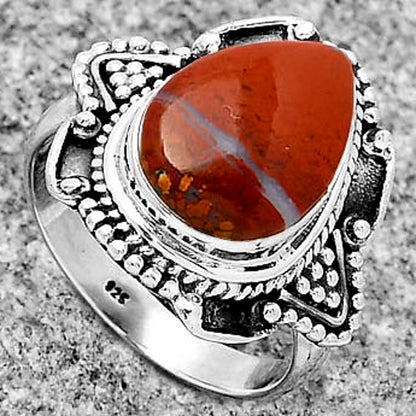 Natural Red Moss Agate Ring size-7.5 R-1557 SDR182192