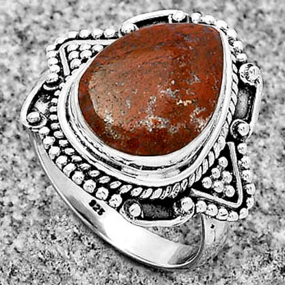 Natural Red Moss Agate Ring size-8 R-1557 SDR182198