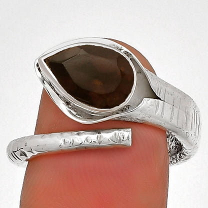 Adjustable - Smoky Quartz - Brazil Ring size-8 R-1306 SDR182521
