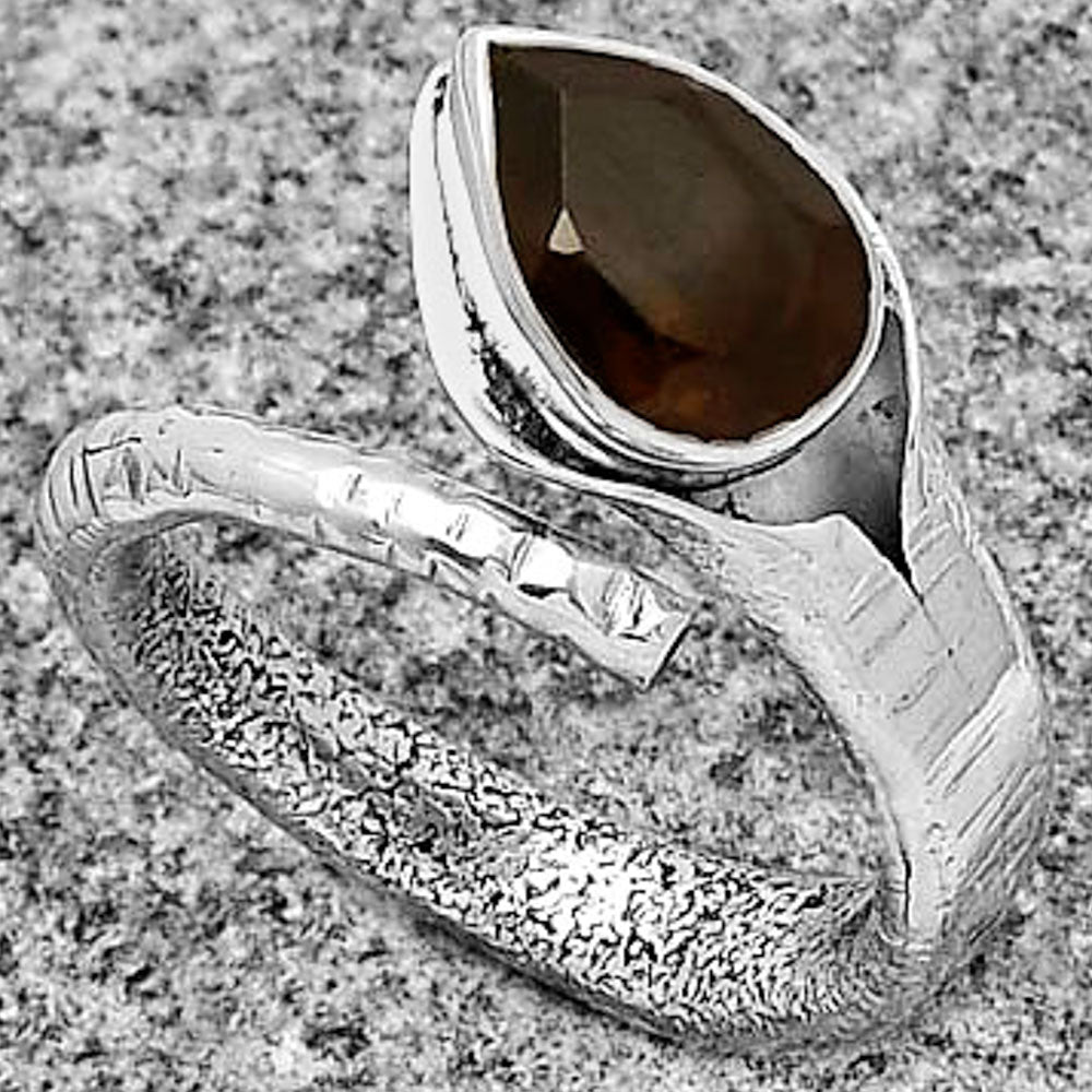 Adjustable - Smoky Quartz - Brazil Ring size-8 R-1306 SDR182521