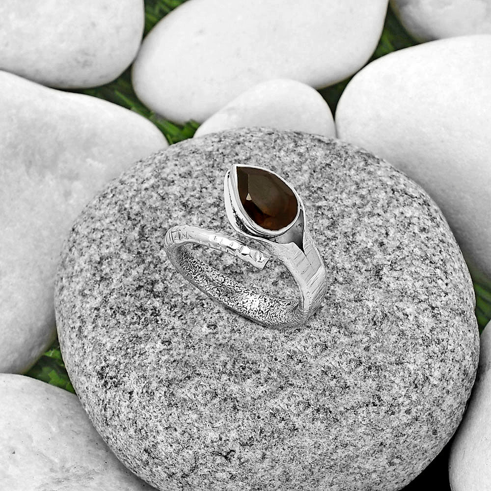 Adjustable - Smoky Quartz - Brazil Ring size-8 R-1306 SDR182521