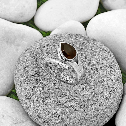 Adjustable - Smoky Quartz - Brazil Ring size-8 R-1306 SDR182521
