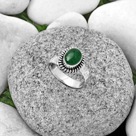 Natural Green Aventurine Ring size-8 R-1279 SDR182584