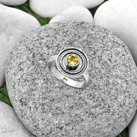 Natural Citrine Ring size-8 R-1439 SDR182609