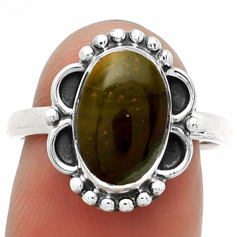 Natural Polygram Jasper Ring size-7.5 R-1103 SDR183014