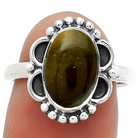 Natural Polygram Jasper Ring size-7.5 R-1103 SDR183014