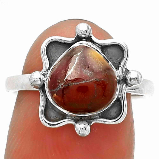 Natural Red Brecciated Jasper Ring size-8 R-1103 SDR183062