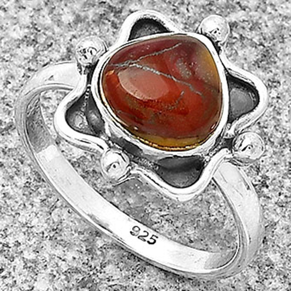 Natural Red Brecciated Jasper Ring size-8 R-1103 SDR183062