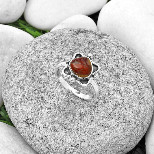 Natural Red Brecciated Jasper Ring size-8 R-1103 SDR183062