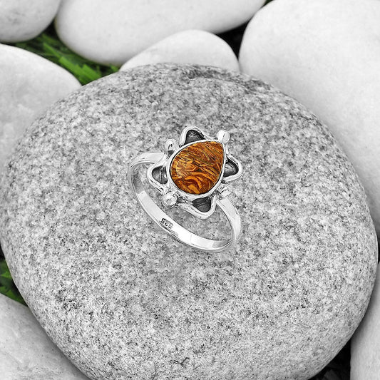 Natural Coquina Fossil Jasper India Ring size-8 R-1103 SDR183104
