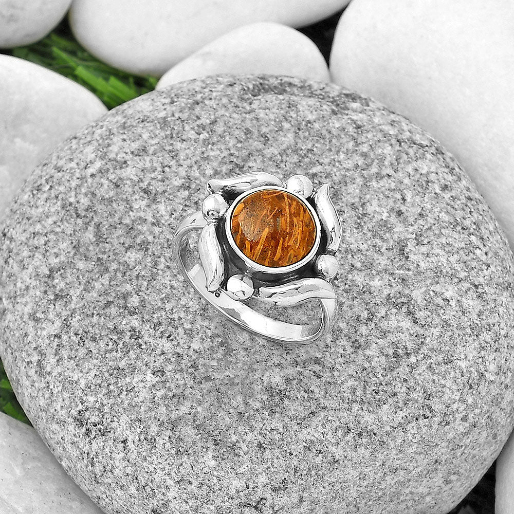 Natural Coquina Fossil Jasper India Ring size-8 R-1125 SDR183243