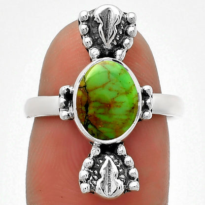 Natural Green Matrix Turquoise Ring size-6.5 R-1126 SDR183287