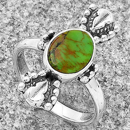 Natural Green Matrix Turquoise Ring size-6.5 R-1126 SDR183287
