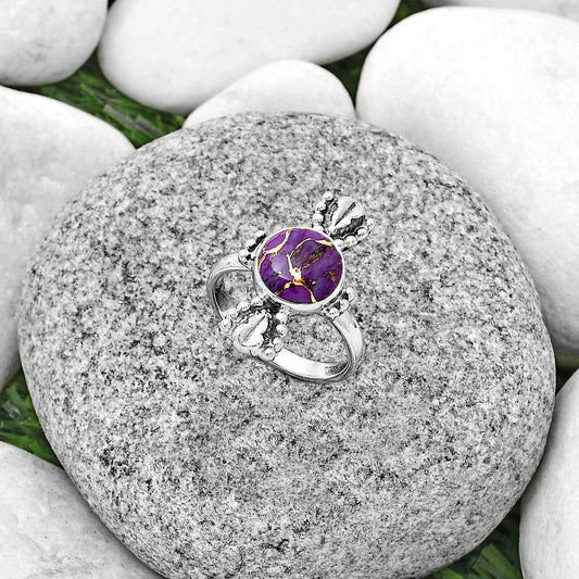 Copper Purple Turquoise - Arizona Ring size-7 R-1126 SDR183296