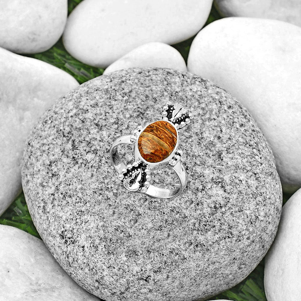 Coquina Fossil Jasper - India Ring size-7.5 R-1126 SDR183297