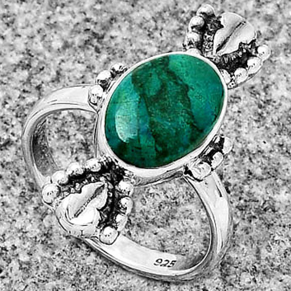 Natural Azurite Chrysocolla Ring size-7 R-1126 SDR183300