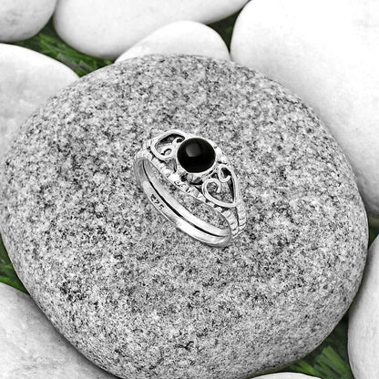 Natural Black Onyx - Brazil Ring size-8 R-1143 SDR183378