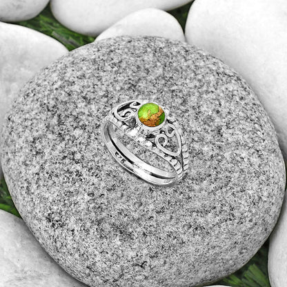 Copper Green Turquoise - Arizona Ring size-8.5 R-1143 SDR183390