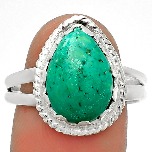 Natural Turquoise Magnesite Ring size-9 R-1474 SDR183414