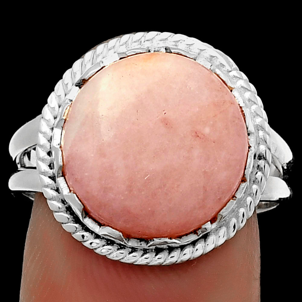 Natural Pink Scolecite Ring size-8 R-1474 SDR183426