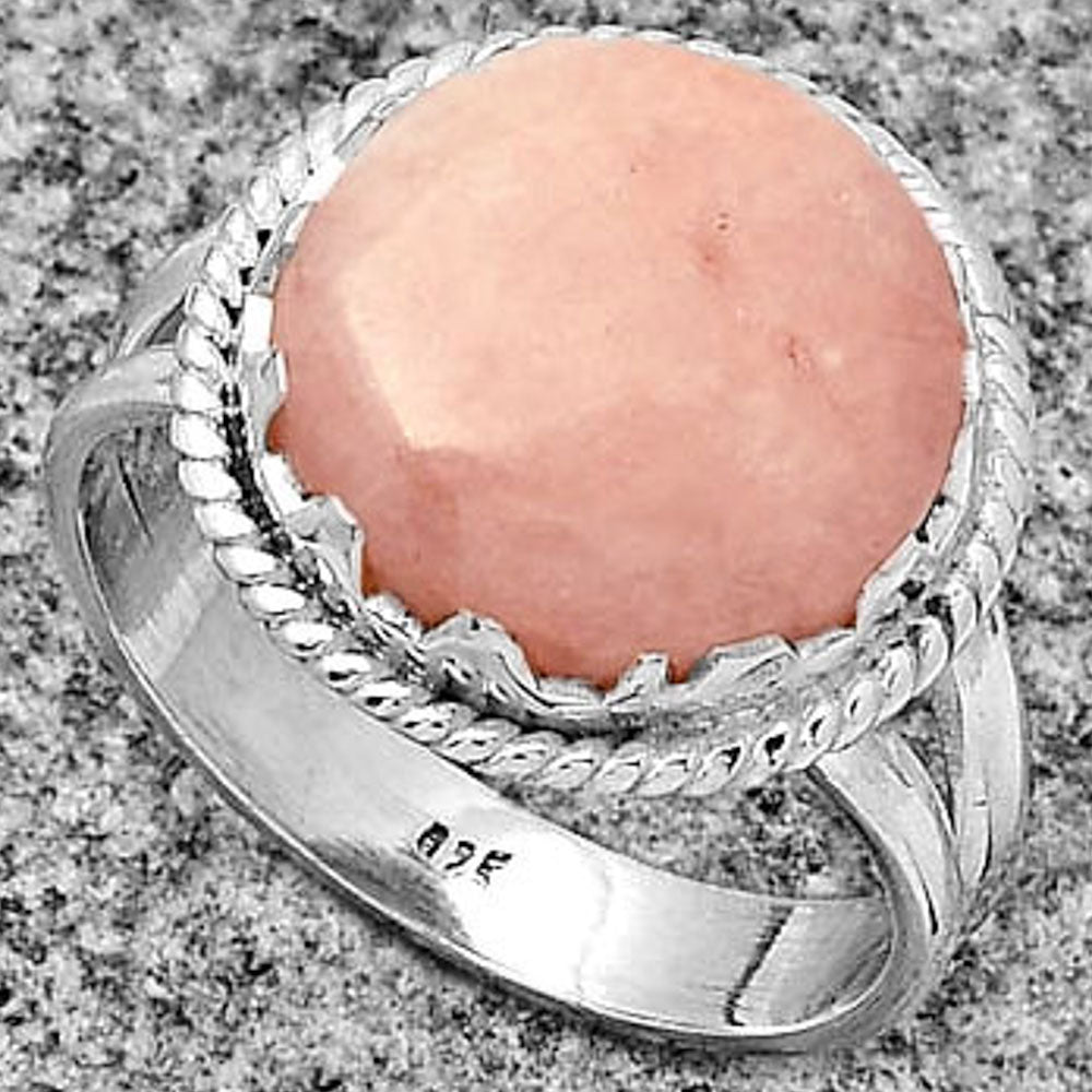 Natural Pink Scolecite Ring size-8 R-1474 SDR183426