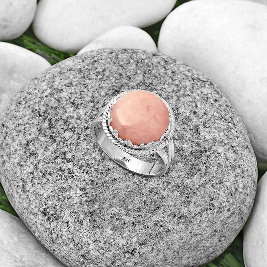Natural Pink Scolecite Ring size-8 R-1474 SDR183426