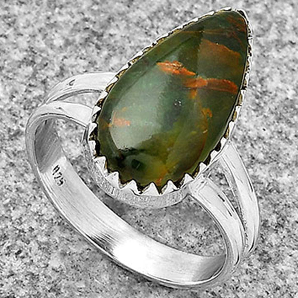 Turkish Rainforest Chrysocolla Ring size-9.5 R-1210 SDR183602