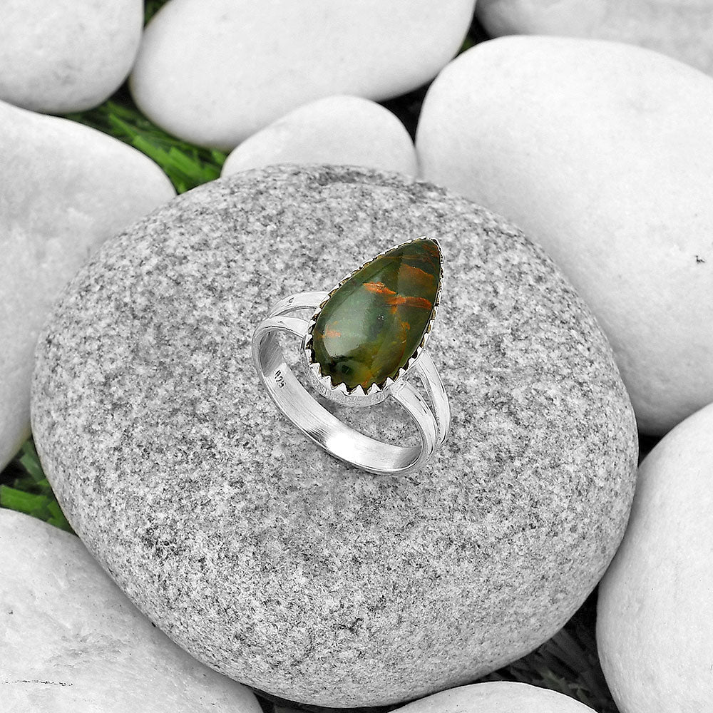 Turkish Rainforest Chrysocolla Ring size-9.5 R-1210 SDR183602