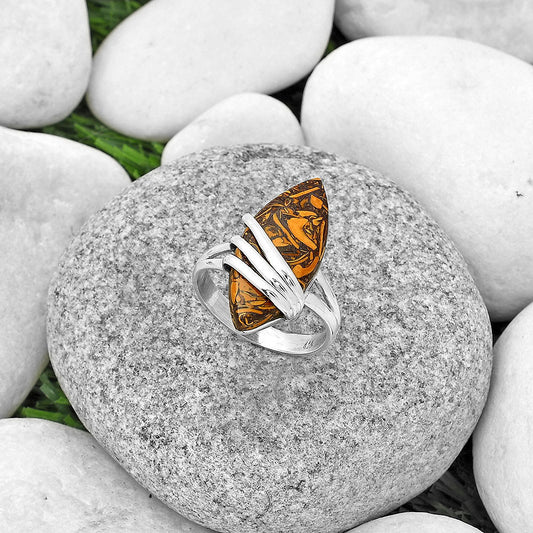 Natural Coquina Fossil Jasper India Ring size-9 R-1444 SDR183706