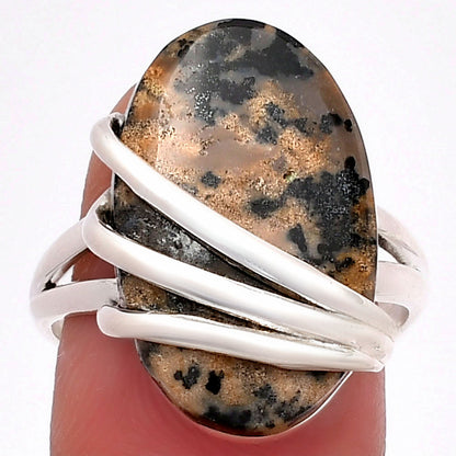 Natural Russian Honey Dendrite Opal Ring size-8 R-1444 SDR183717