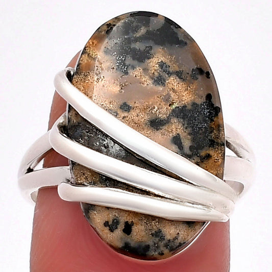 Natural Russian Honey Dendrite Opal Ring size-8 R-1444 SDR183717