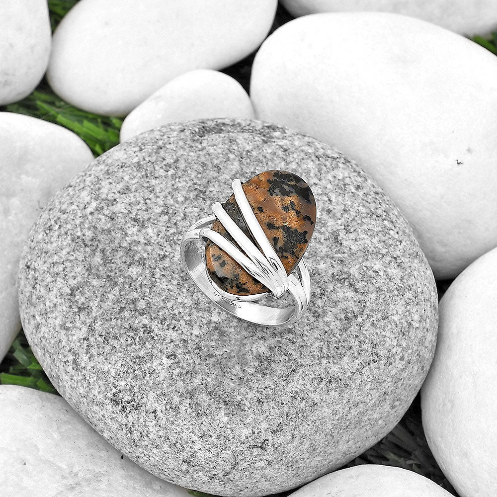 Natural Russian Honey Dendrite Opal Ring size-8 R-1444 SDR183717