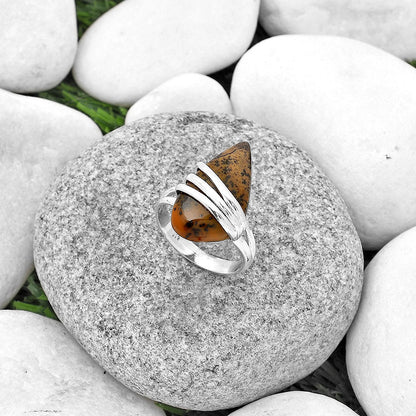 Natural Russian Honey Dendrite Opal Ring size-8.5 R-1444 SDR183718