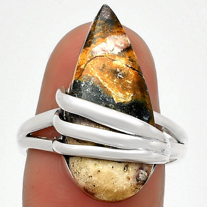 Natural Indian Blanket Jasper Ring size-8 R-1444 SDR183721