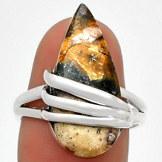 Natural Indian Blanket Jasper Ring size-8 R-1444 SDR183721