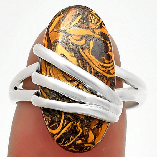 Natural Coquina Fossil Jasper India Ring size-8 R-1444 SDR183730