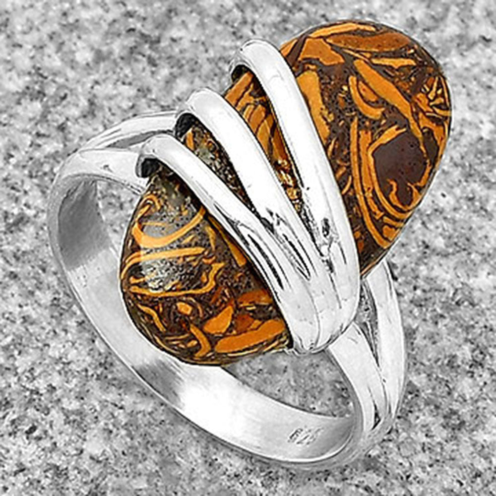 Natural Coquina Fossil Jasper India Ring size-8 R-1444 SDR183730