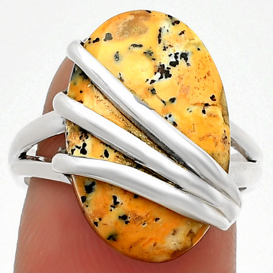 Natural Russian Honey Dendrite Opal Ring size-7 R-1444 SDR183731