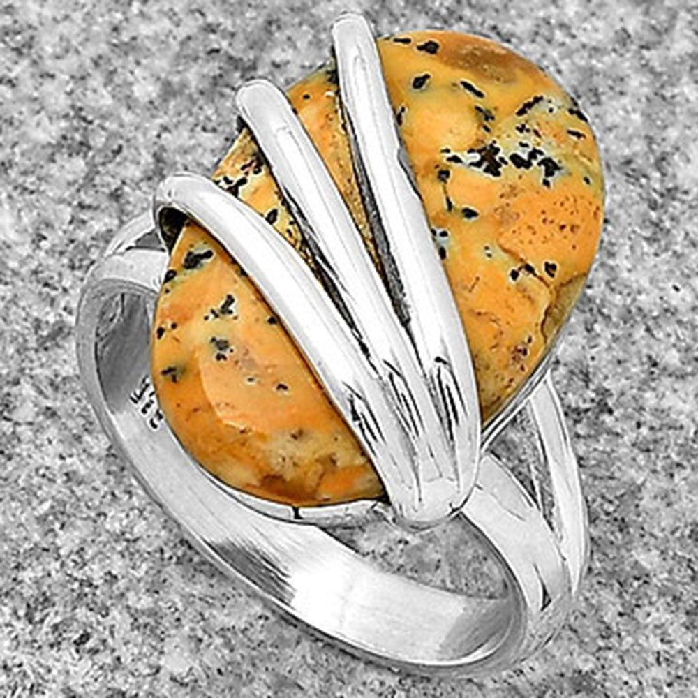 Natural Russian Honey Dendrite Opal Ring size-7 R-1444 SDR183731