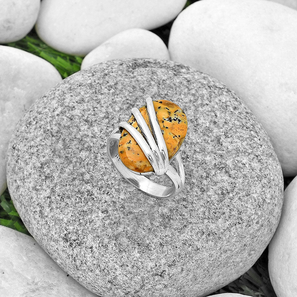 Natural Russian Honey Dendrite Opal Ring size-7 R-1444 SDR183731